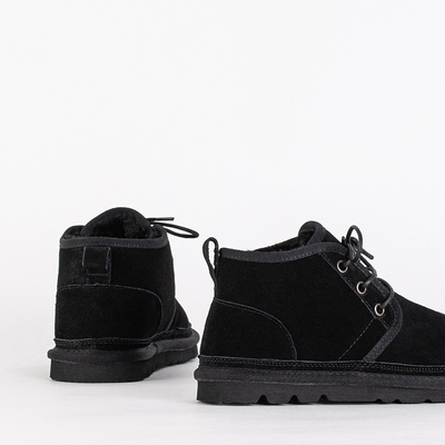 Bottines Enfant Luna Noires Daim Confortables pour l'Hiver