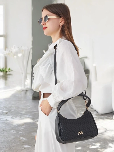 Sac à main élégant pour femmes, petit et matelassé, en éco-cuir
