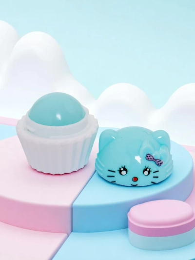 Baume à lèvres pour enfants avec un chaton dans un cupcake – hydrate et régénère