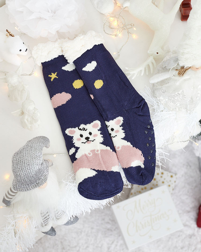 Royalfashion Chaussettes d'hiver pour femmes avec motif de Noël