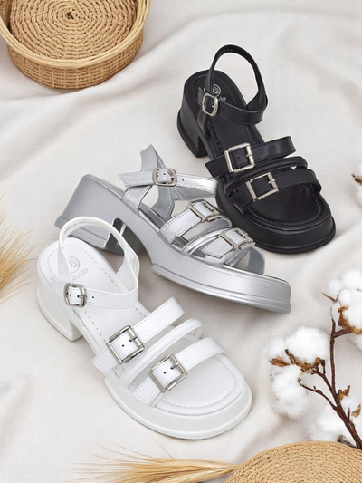 Royalfashion Sandales à talon bas pour femme Otteze