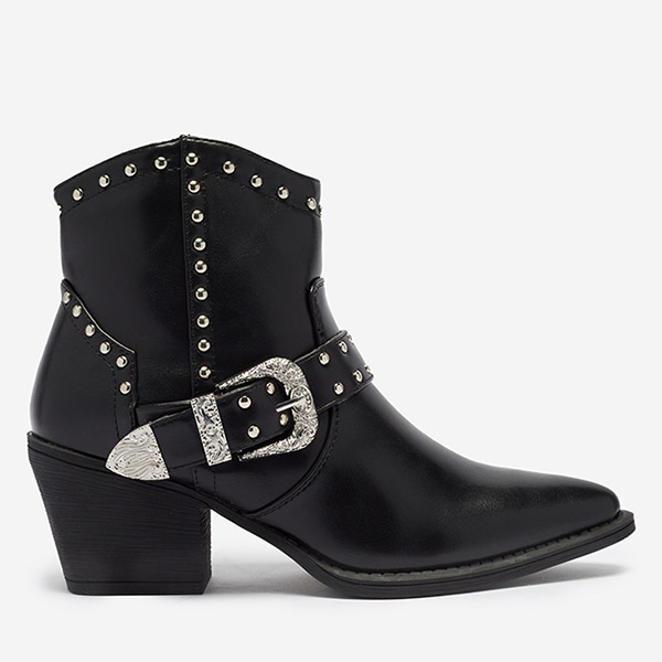 OUTLET Santiags noires sur tige avec jets Hally- Footwear