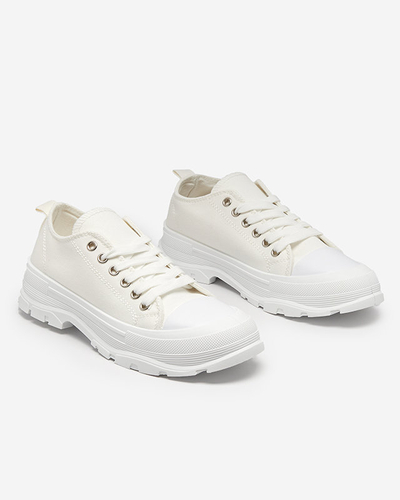 OUTLET Baskets blanches et écrues à semelle plus haute pour femme Mytiko - Footwear