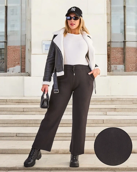 Pantalon à rayures large pour femmes de la marque Royalfashion en GRANDE TAILLE