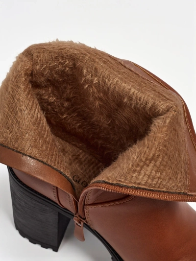 Bottines femme en cuir écologique à talons épais Sylvarra