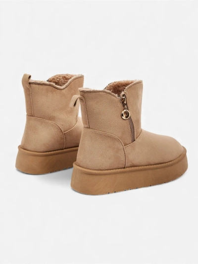 Bottines pour Femmes Aurora Beige en Cuir pour Tous les Jours