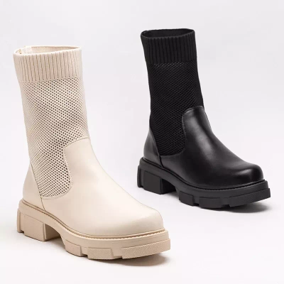 OUTLET Bottines ajourées beiges femme Roibu - Footwear