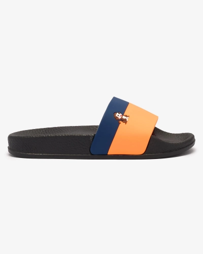 Royalfashion Tongs en caoutchouc orange et bleu marine pour femme Lierigs