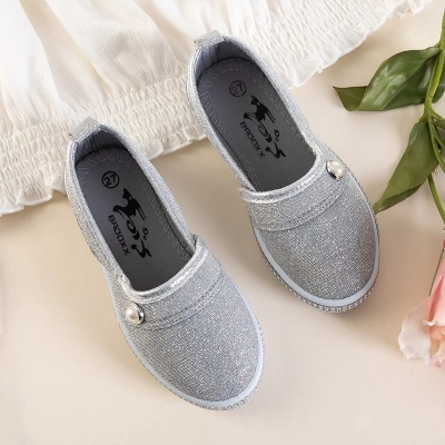OUTLET Ballerines argentées pour enfants à décor Vual - Chaussures