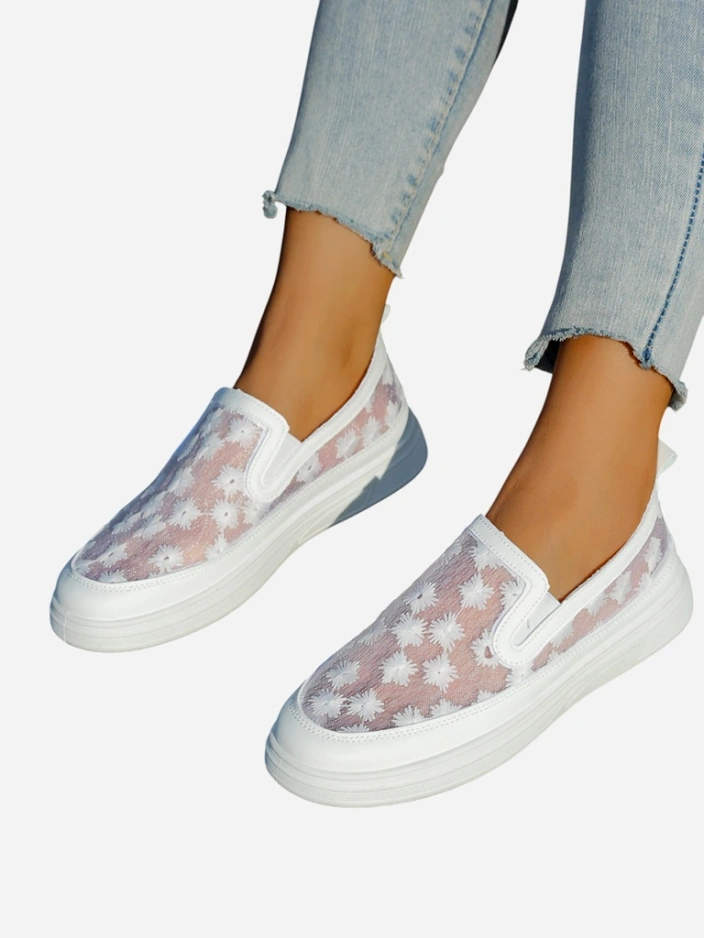 Mocassins en mesh pour femmes Royalfashion avec fleurs Emzos