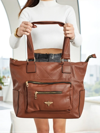 Sac à main shopper pour femme en cuir écologique matelassé Marvaya