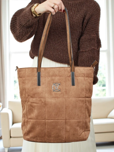 Sac à main shopper pour femmes Caryenne en éco-daim