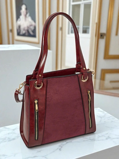 Sac à main shopper pour femmes en cuir écologique Silent Raven