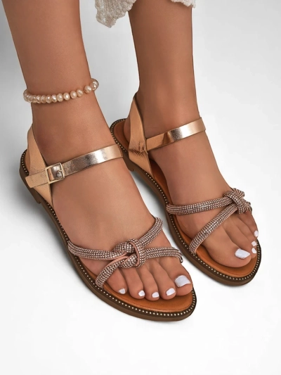 Royalfashion Sandales pour femmes avec strass décoratifs Bella Shine