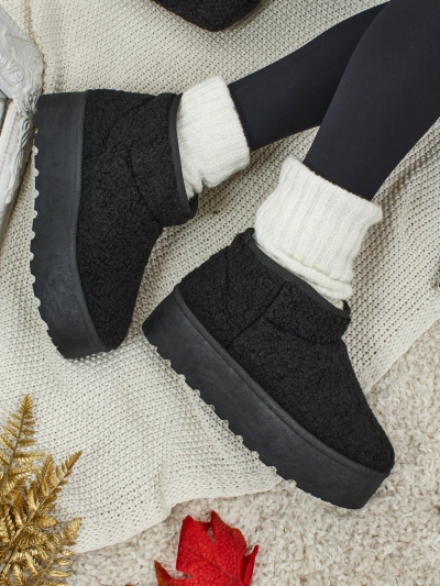 Bottes courtes imitation bottes de neige pour femmes Marellin