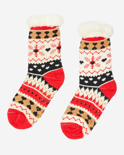 Chaussettes colorées pour femmes avec motif de Noël - Sous-vêtements