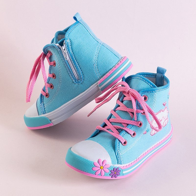 OUTLET Baskets enfants bleues avec décorations Winkes - Chaussures