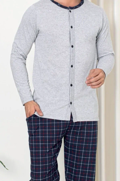 Pyjamas en coton à carreaux pour homme Royalfashion