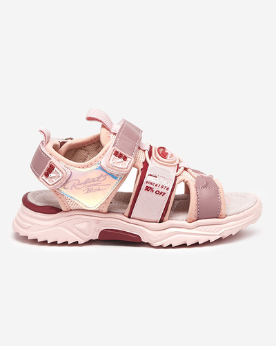 Sandales roses pour filles avec velcro Roserro- Footwear