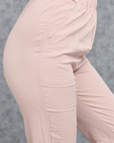 Pantalon en tissu rose pour femmes - Vêtements