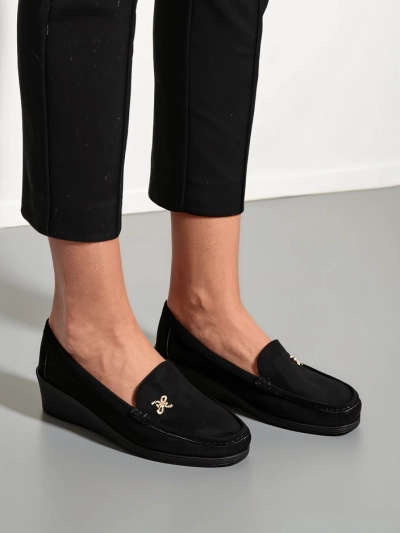 Royalfashion Mocassins pour femmes sur une petite semelle compensée Lomman