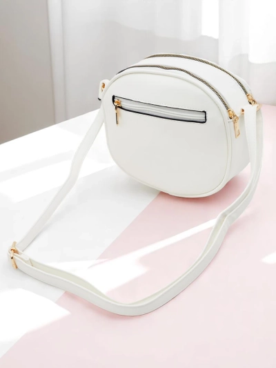 Royalfashion Petit sac à main rond en éco-cuir pour femme Riva Circle