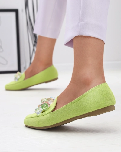 OUTLET Royalfashion Mocassins en éco-suède vert pour femme Gepossa