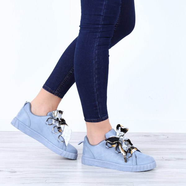 Jasnoniebieskie tenisówki ze wstążką Cindy- Obuwie