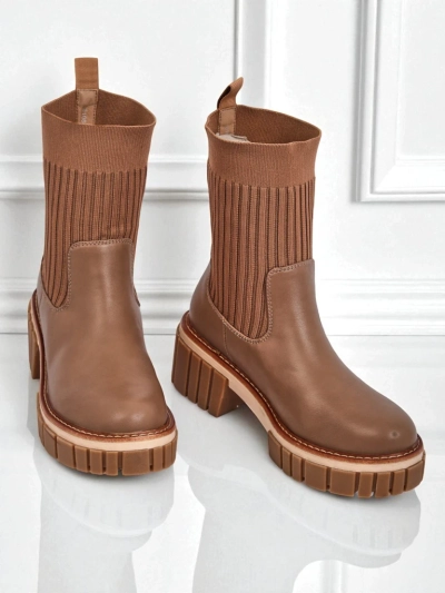 Bottines pour femmes à talon bloc en cuir écologique Ivy Storm