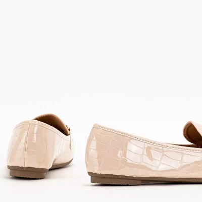 Mocassin femme laqué beige embossé Cerilla - Shoes