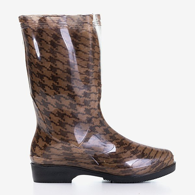 Bottes de pluie pied-de-poule marron Lande - Footwear