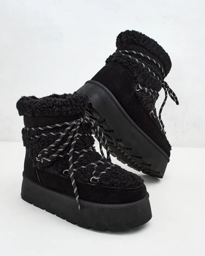 Royalfashion Bottes de neige à lacets pour femme Evonie