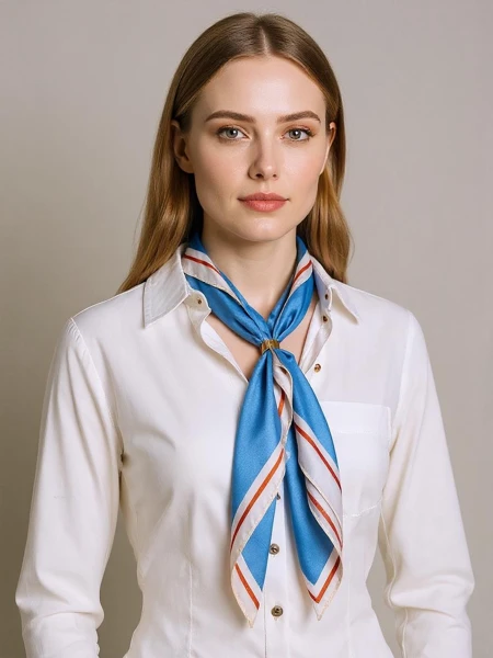 Apollonia - Foulard bleu pour femme en polyester 69x66 cm