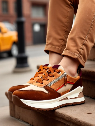 Royalfashion Chaussures de sport pour femmes avec un talon caché Bessase