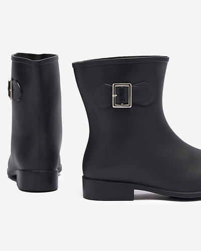 Bottes de pluie mates pour femmes avec boucle noire Falloci- Footwear