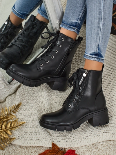 Bottines à lacets pour femmes en cuir écologique Nomelira