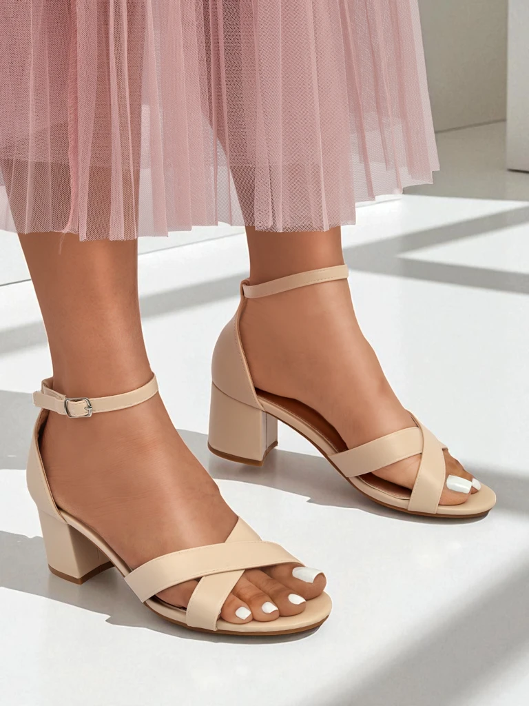 Sandales femme Royalfashion à petit talon bloc Eleganza Strap