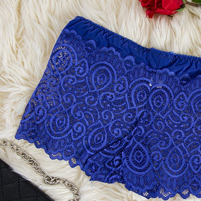 Caleçon femme en dentelle bleu marine - Sous-vêtements
