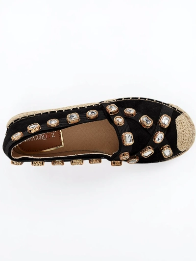 Espadrilles pour femmes noires avec cristaux Wamba - Chaussures