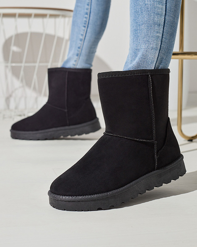 Bottes de neige isolées en daim écologique pour femmes en noir Xetik - Footwear