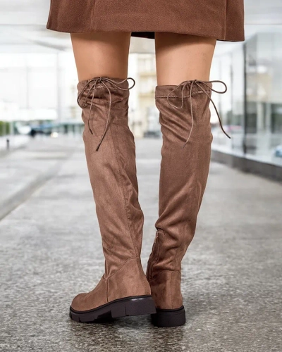 Royalfashion Bottes au genou pour femmes Robus