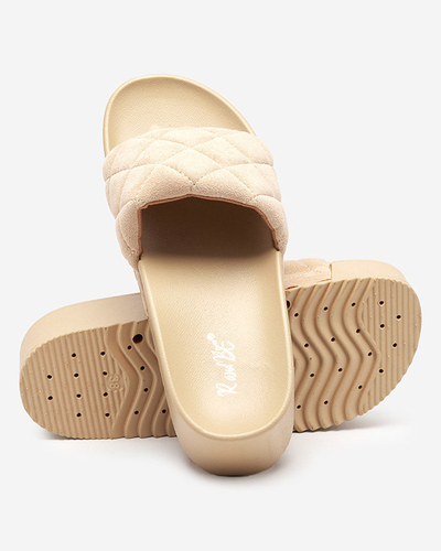 Sandales matelassées beiges pour femmes à plateforme Koriner - Footwear