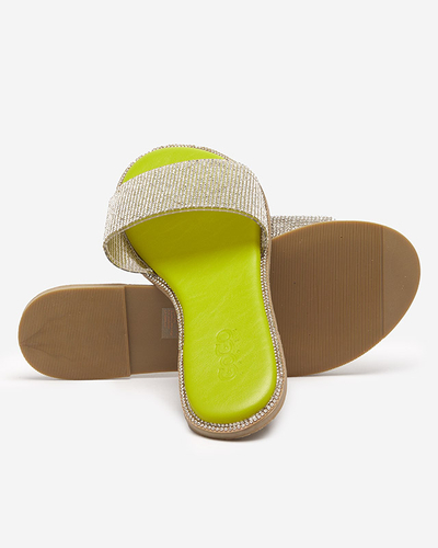 Chaussons verts pour femmes avec zircone cubique Verina - Footwear