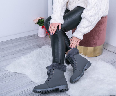 Ocieplane trapery w kolorze ciemnoszarym Hallie - Obuwie