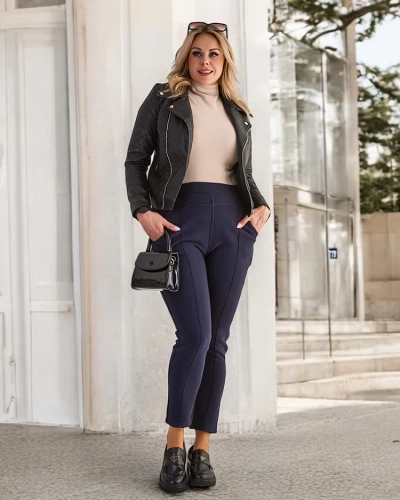 Royalfashion Pantalon teggings chaud pour femme PLUS SIZE