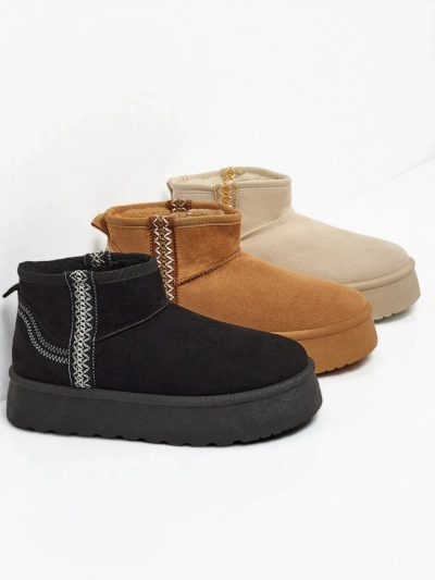 Bottes courtes style bottes de neige pour femmes Pravel