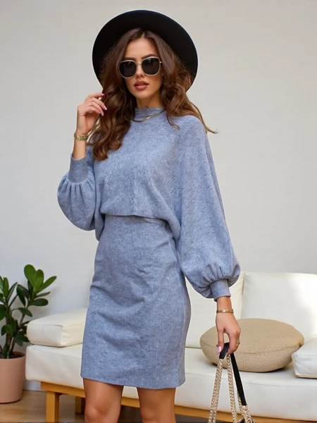 Royalfashion Ensemble femme avec pull et robe