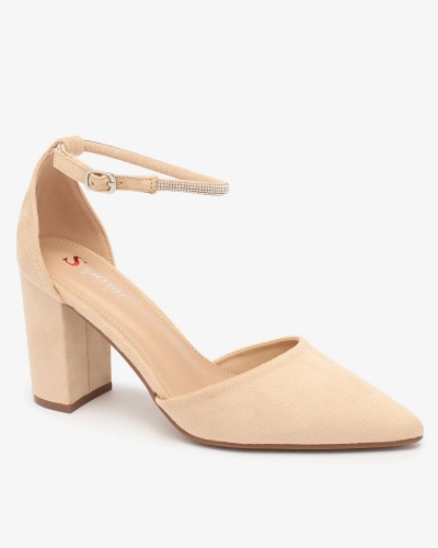 Royalfashion Escarpins pour femme beige avec zircons Britica