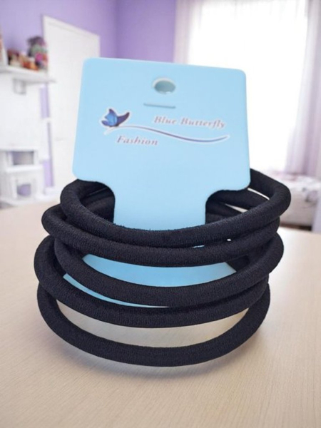 Royalfashion Lot de 5 élastiques noirs pour cheveux Nero