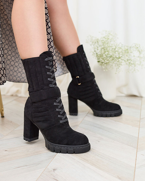 Royalfashion Bottes à talon aiguille Sehhra isolées pour femme, noires